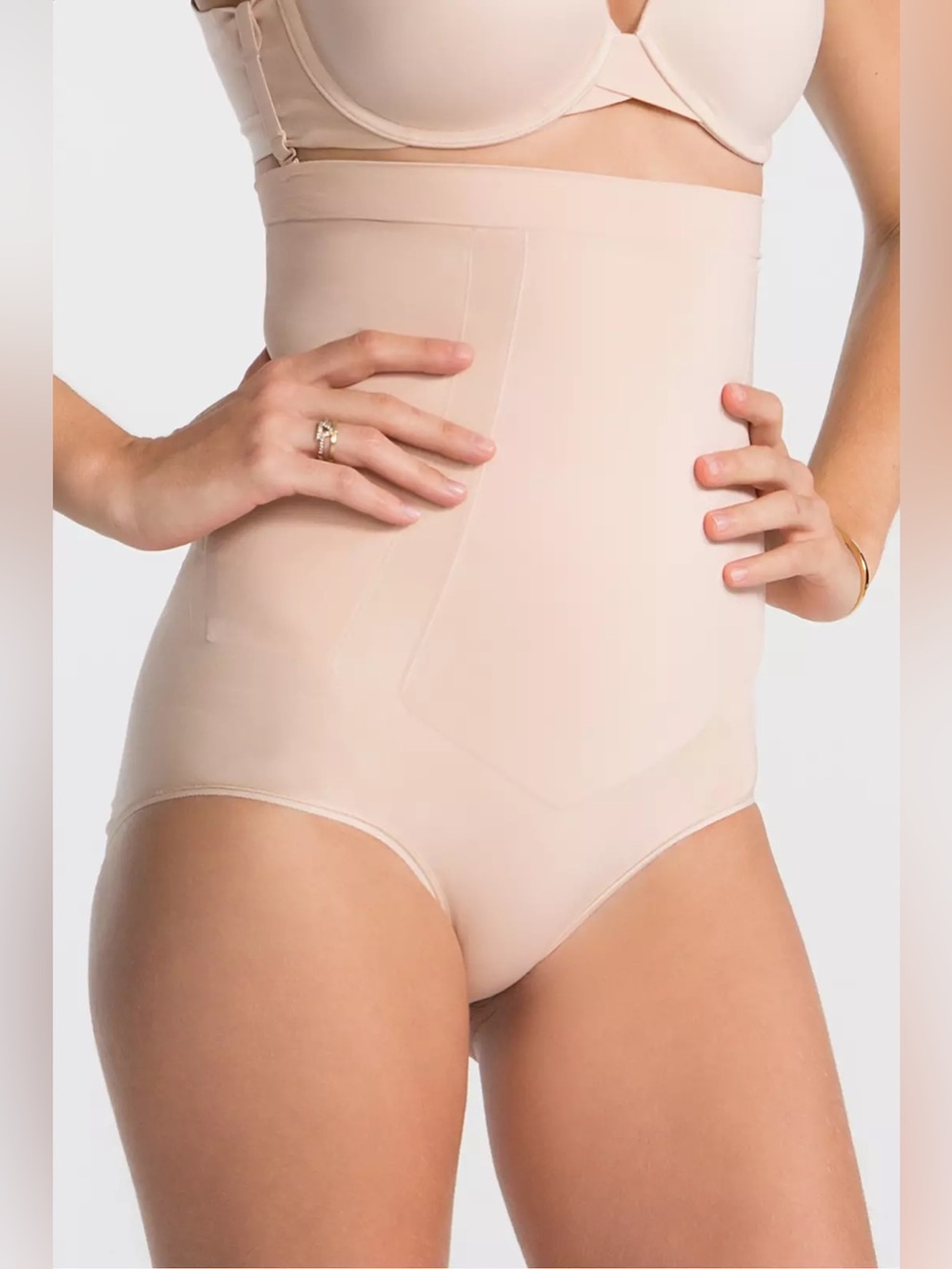 SPANX OnCore High Waisted Brief Shaper Nude Sculpt Bodysuit Straps M NWT
